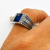 Men's Blue Sapphire Gemstone Ring - TryAladdin