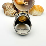 Men's Brown Agate Stone Silver Ring - TryAladdin