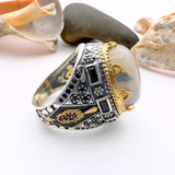 Men's Brown Agate Stone Silver Ring - TryAladdin