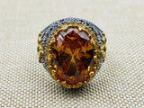 Men's Citrine Silver Ring - TryAladdin