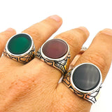 Men’s Green Agate Ottoman Ring - TryAladdin