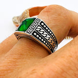 Men's Green Emerald Gemstone Ring - TryAladdin