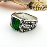 Men's Green Emerald Gemstone Ring - TryAladdin