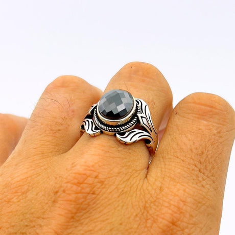 Men's Handmade Onyx Silver Ring - TryAladdin