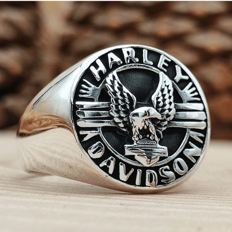 Men's Harley Davidson Motorcycle Signet Ring - TryAladdin