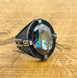 Men's Mystic Topaz Compass Ring - TryAladdin