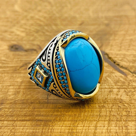 Men's Natural Turquoise Ring - TryAladdin