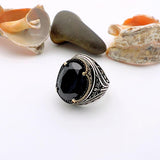 Men's Onyx Oval Stone Ring - TryAladdin