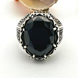 Men's Onyx Silver Ring (19g) - TryAladdin