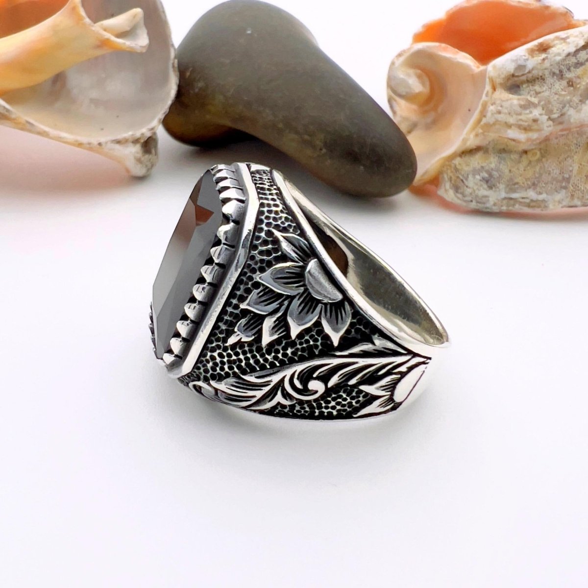 Men's Onyx Silver Ring - TryAladdin