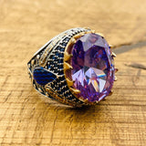 Men’s Oval Amethyst Ottoman Ring - TryAladdin