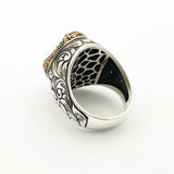 Men's Oval Onyx Silver Ring - TryAladdin