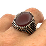 Men's Red Agate Ottoman Ring - TryAladdin