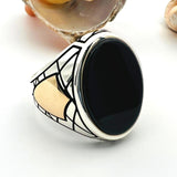 Men's Red Agate Silver Ring - TryAladdin