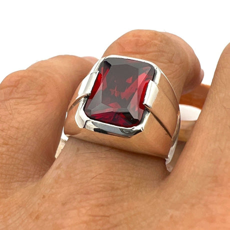 Men's Red Ruby Ring - TryAladdin