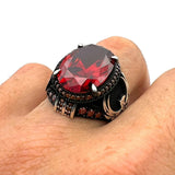 Men's Ruby Eagle Ottoman Ring - TryAladdin