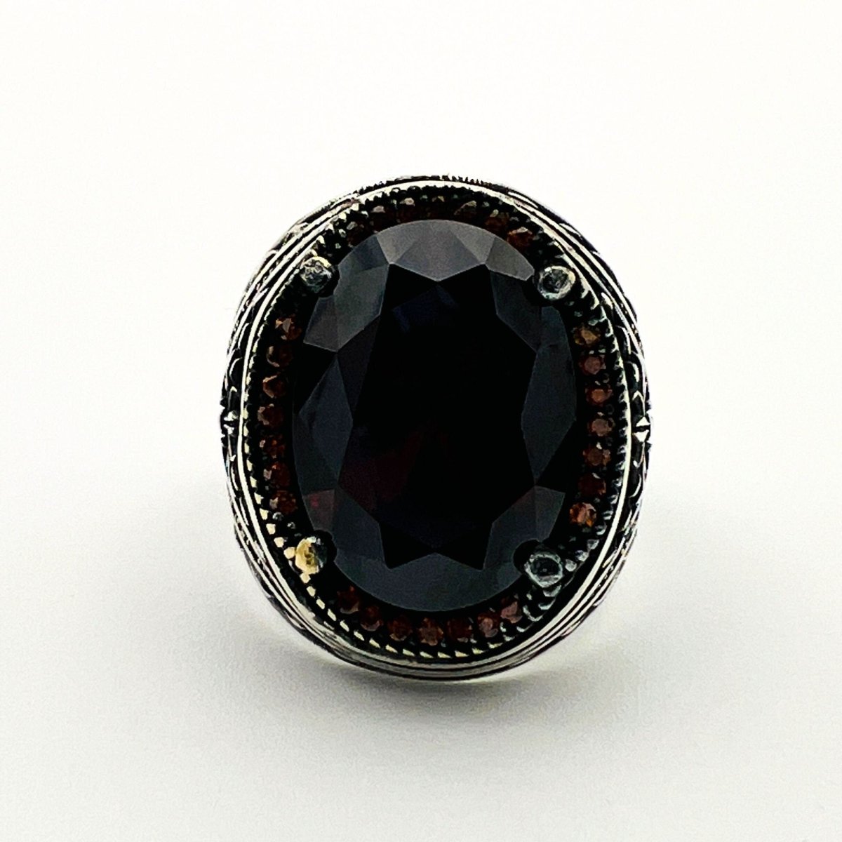 Men's Ruby Stone Silver Ring - TryAladdin