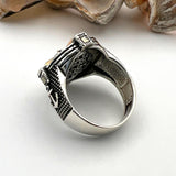 Men's Silver Ring, Black Onyx Stone Ring - TryAladdin