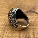 Men's Silver Ring with Black Topaz Onyx Stone - TryAladdin