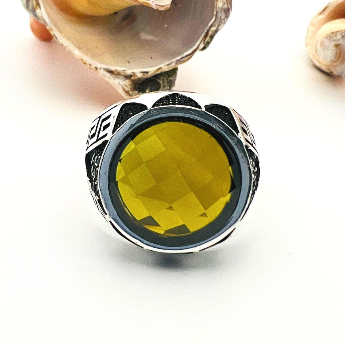 Men's Yellow Zircon Stone Ring - TryAladdin