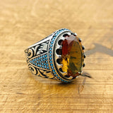 Multi - Color Zultanite Stone Men's Ring - TryAladdin