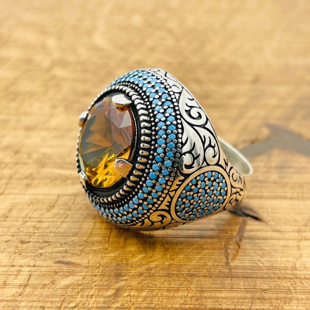 Multi - Color Zultanite Stone Men's Ring - TryAladdin