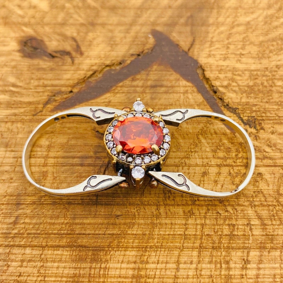 Multi Stone Ring, Ruby & Yellow Tourmaline - TryAladdin