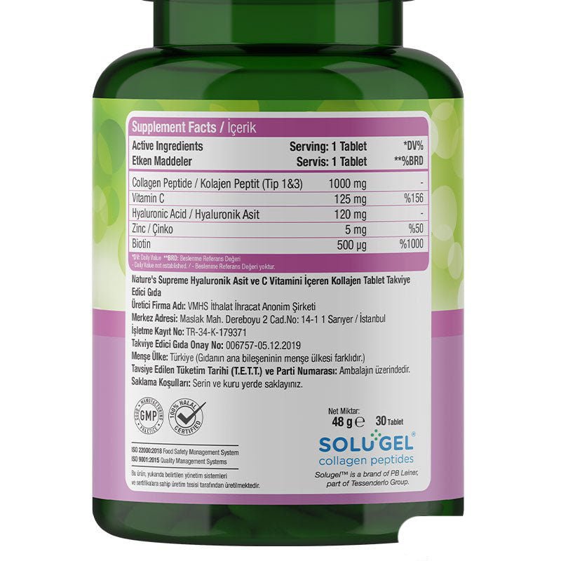 Nature's Supreme Beauty Collagen 30 Tablets - TryAladdin