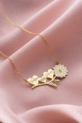 Nereze | Personalized Named Horizontal Daisy Model Necklace - TryAladdin