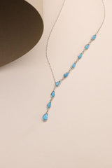 Nereze | Drop Turquoise Stones Strained Model Necklace - TryAladdin