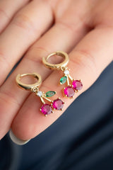 Nereze | Gold Plated Dangling Cherry Earrings - TryAladdin