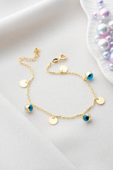 Nereze | Gold Plated Nazar Evil Eye Sequin Bracelet - TryAladdin