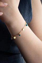 Nereze | Gold Plated Nazar Evil Eye Sequin Bracelet - TryAladdin