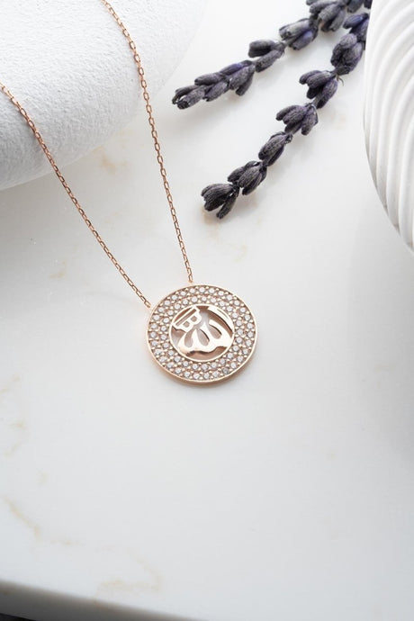 Nereze | Rose Plated Islamic Motivated Allah Word Necklace - TryAladdin