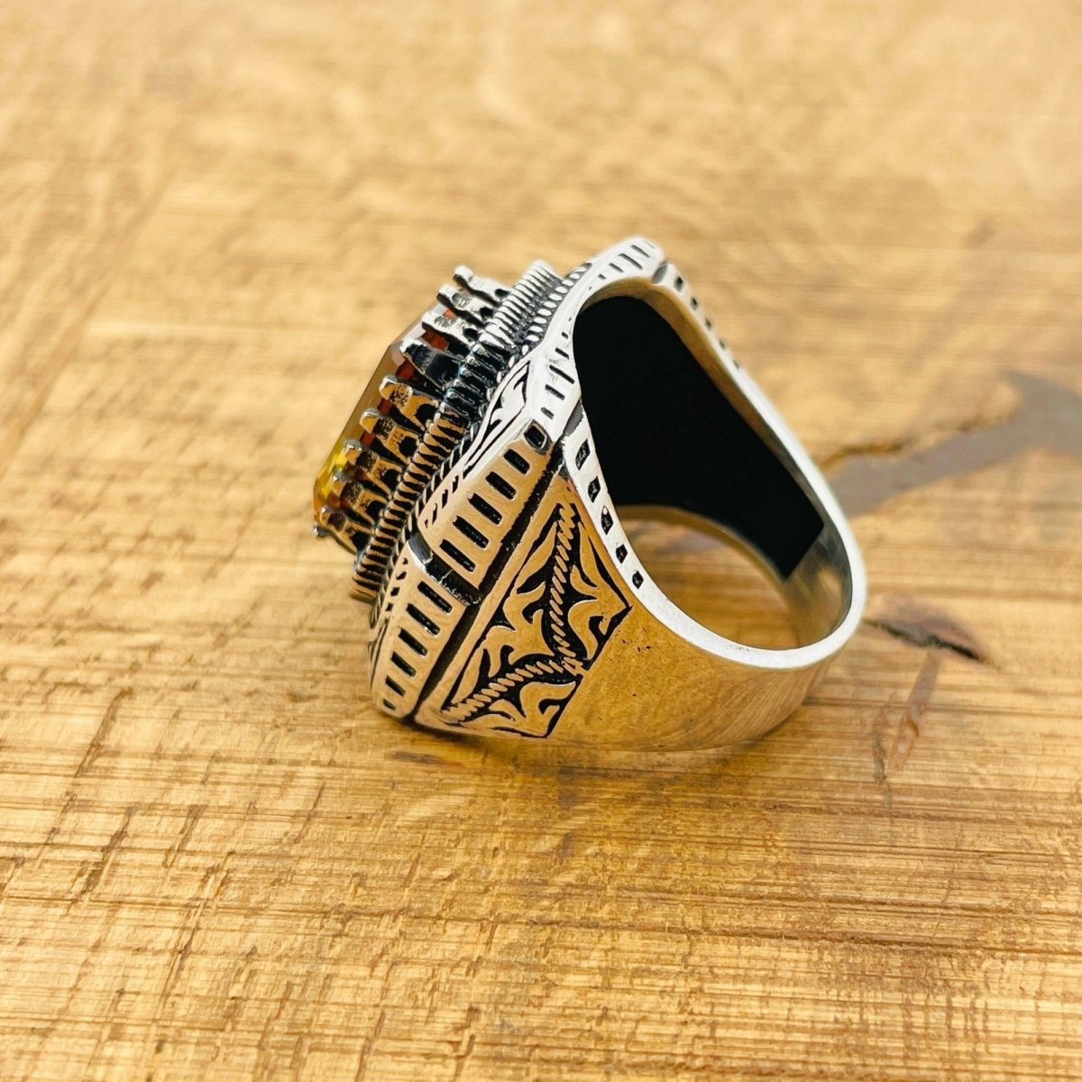 Ottoman Style Multi - Color Zultanite Men's Ring - TryAladdin