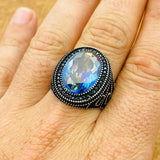 Oval Tanzanite Silver Ring - TryAladdin