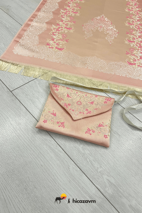 Pink Prayer Rug with Satin Bag - TryAladdin