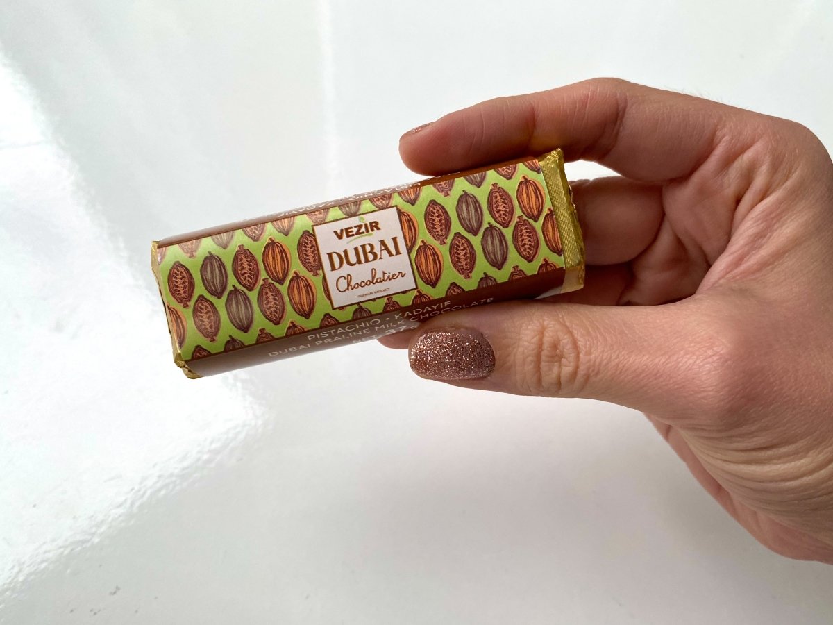 Pistachio Praline Dubai Chocolate Bar – Crispy & Nutty Delight 37gr - TryAladdin