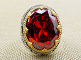 Red Ruby Stone Men's Ring - TryAladdin