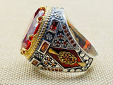 Red Ruby Stone Men's Ring - TryAladdin