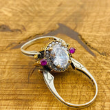 Reversible Ring, Citrine - Zircon Stone - TryAladdin