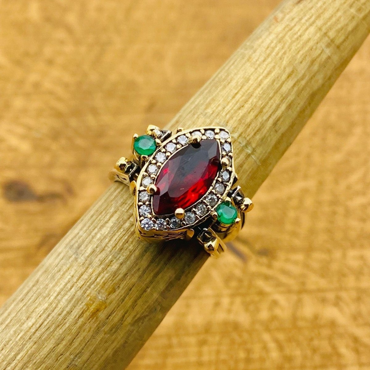 Reversible Zircon - Ruby Stone Ring - TryAladdin