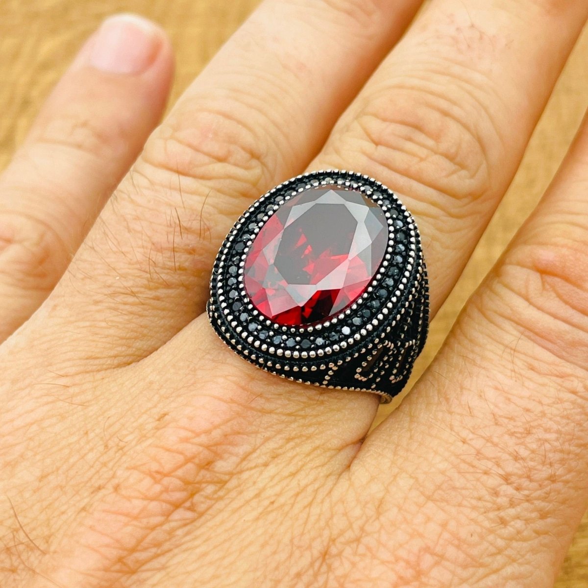 Ruby Silver Ring - TryAladdin