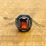 Ruby Stone Silver Ring - TryAladdin