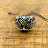 Silver Owl Head Statement Ring - TryAladdin