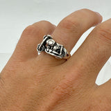 Sleek Men's Motorcycle Silver Ring - TryAladdin