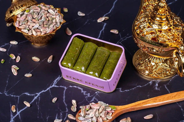 Sukru Efendi 1935 | Turkish Pistachio Wrap Baklava in Gift Metal Box - TryAladdin