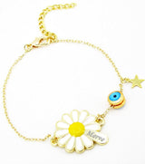 Taki | Personalized Nazar Evil Eye Daisy Bracelet - TryAladdin