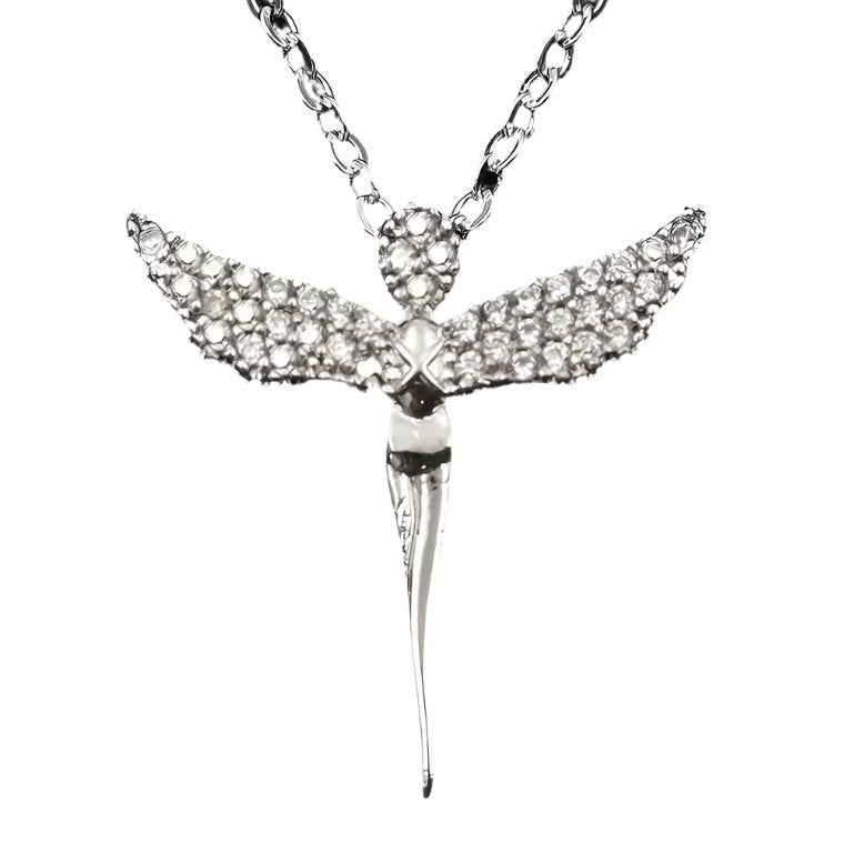 Taki | Silver Plated Zircon Stone Fairy Model Angel Necklace - TryAladdin