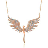 Taki | Michael Angel Winged Silver Necklace - TryAladdin